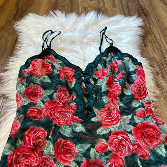 Victoria’s Secret 90s Gold Label Bodysuit Lingerie Size Small Floral - Picture 2 of 10